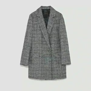 Zara Oversized Plaid coat Blazer